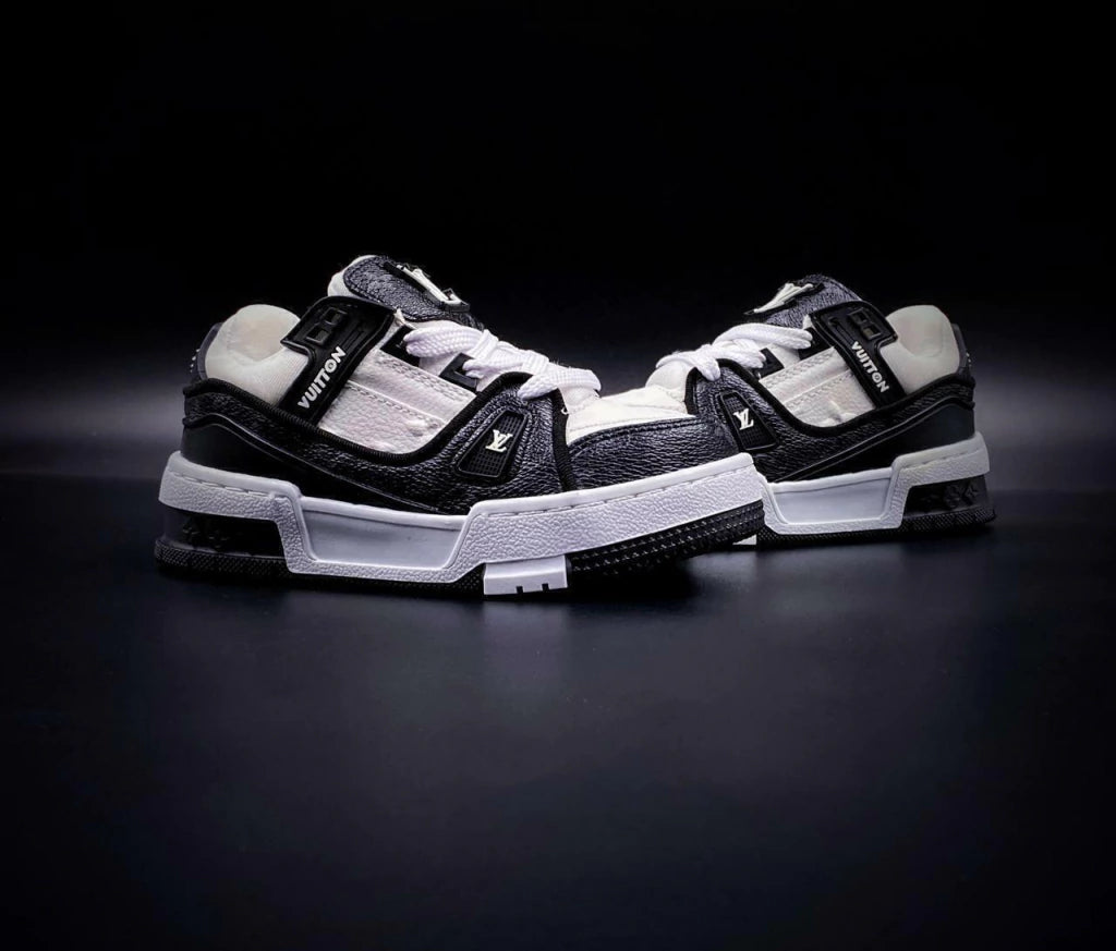 LV Trainer Black White Monogram Kids