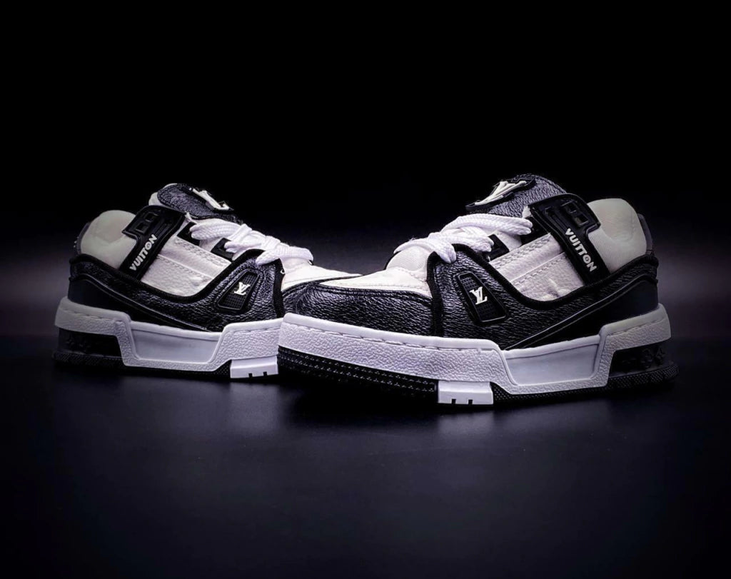 LV Trainer Black White Monogram Kids
