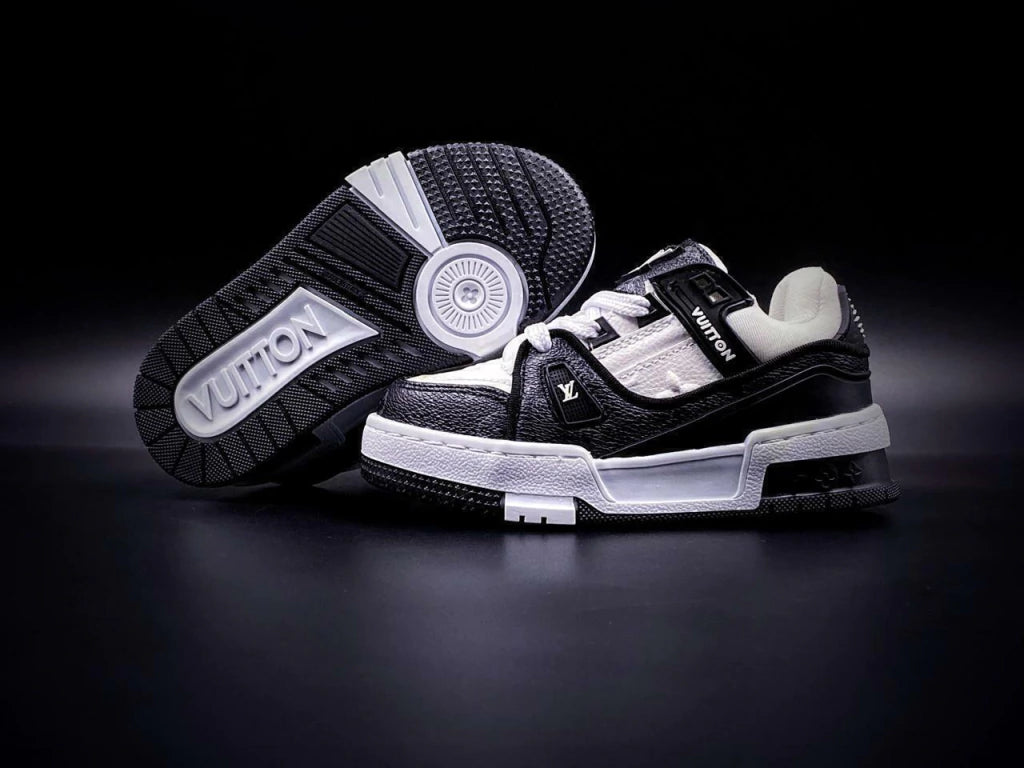 LV Trainer Black White Monogram Kids