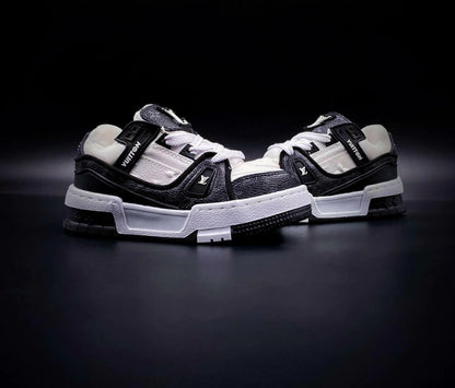 LV Trainer Black White Monogram Kids