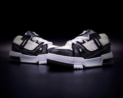 LV Trainer Black White Monogram Kids