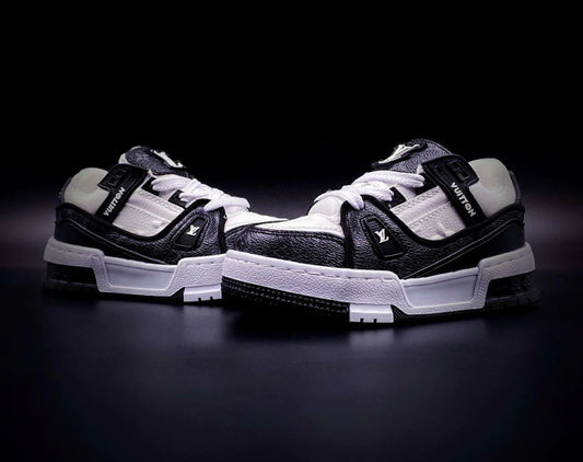 LV Trainer Black White Monogram Kids